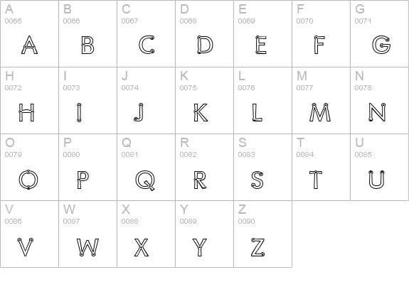Blacksmith Delight Outlined uppercase A-Z preview
