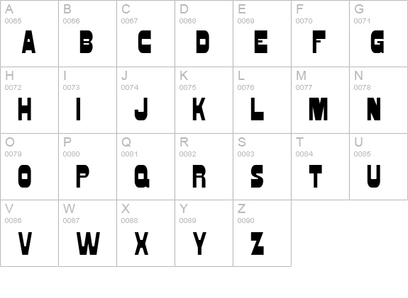 Blacktop Small Caps uppercase A-Z preview
