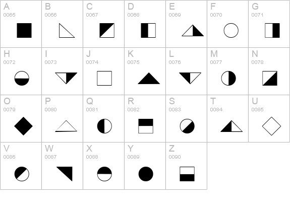 Blackwhite uppercase A-Z preview