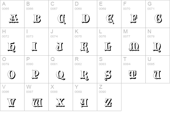 Blackwood Castle Shadow uppercase A-Z preview