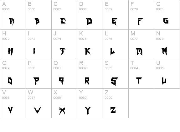 bladeline uppercase A-Z preview
