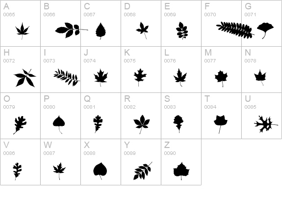 Blaetter uppercase A-Z preview