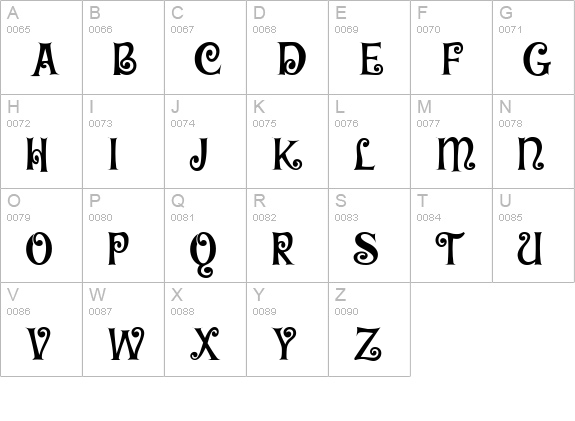 Blairesque Curly JF uppercase A-Z preview