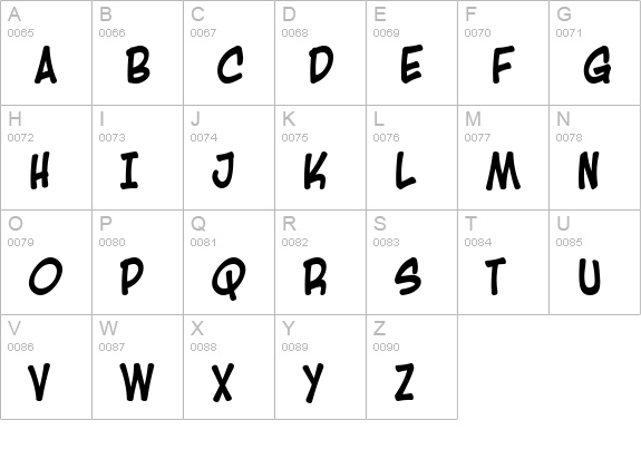 Blambot Casual Bold uppercase A-Z preview