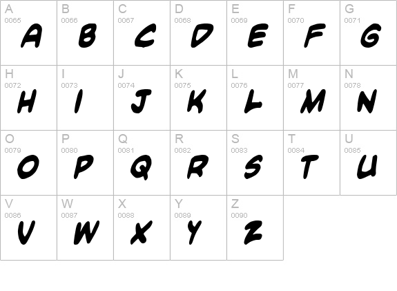 Blambot Custom uppercase A-Z preview