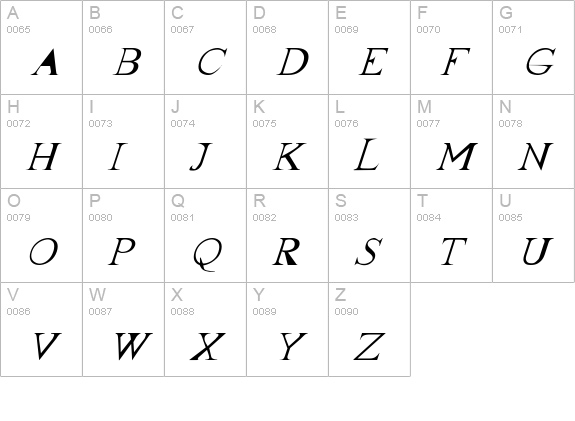 Blankboxer-Italic uppercase A-Z preview