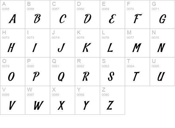 Blankeny uppercase A-Z preview