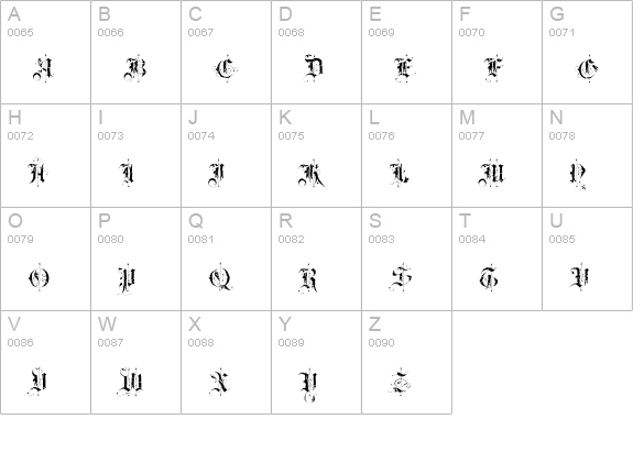 BLAQ Crashed uppercase A-Z preview
