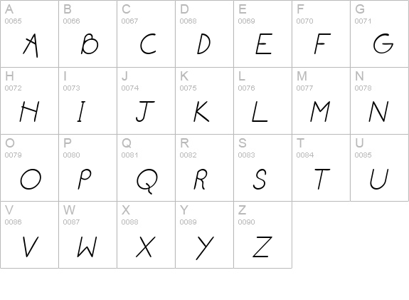 Blarney Italic uppercase A-Z preview