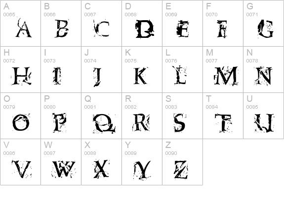 Blasphemy uppercase A-Z preview