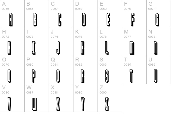 Blaster uppercase A-Z preview