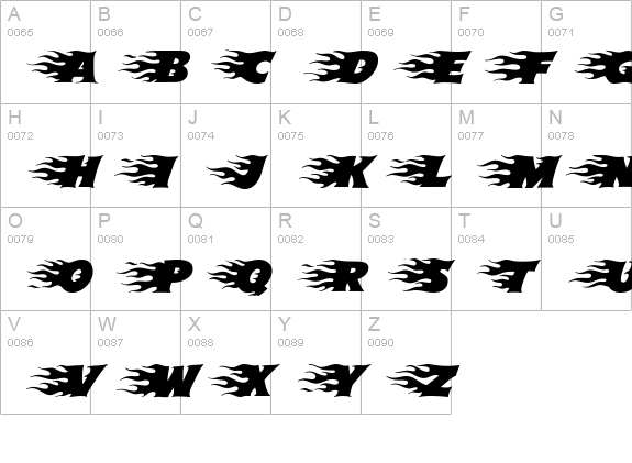 Blazed uppercase A-Z preview