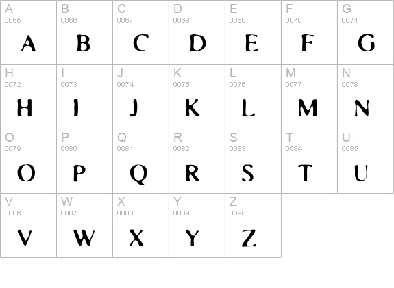 Blearex uppercase A-Z preview