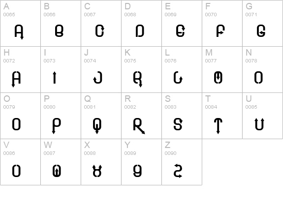 Blee uppercase A-Z preview