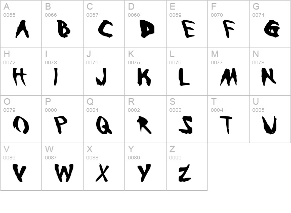 Bleeding Trough uppercase A-Z preview