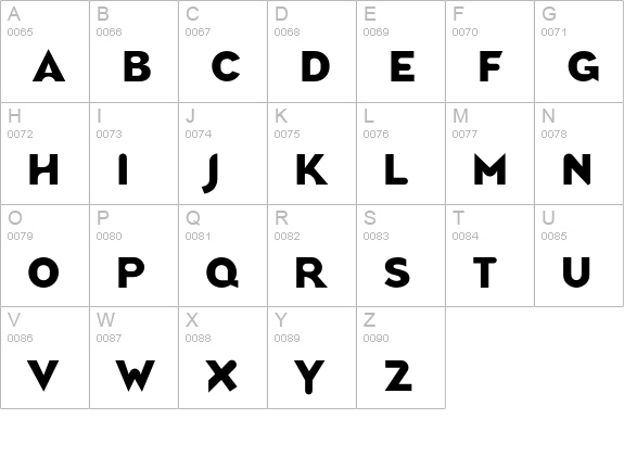 BlindfishBold uppercase A-Z preview