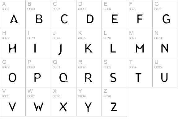 BlindfishLight uppercase A-Z preview