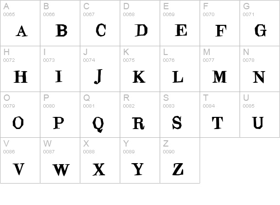 Blindfold uppercase A-Z preview