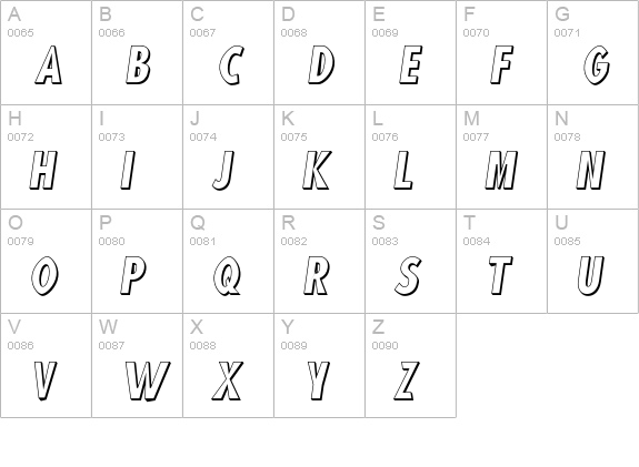 Blink 3D Oblique uppercase A-Z preview