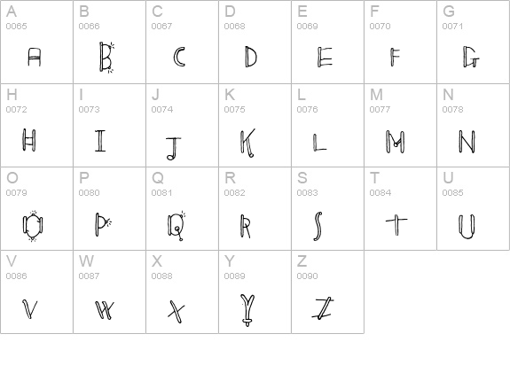 Blinkers uppercase A-Z preview