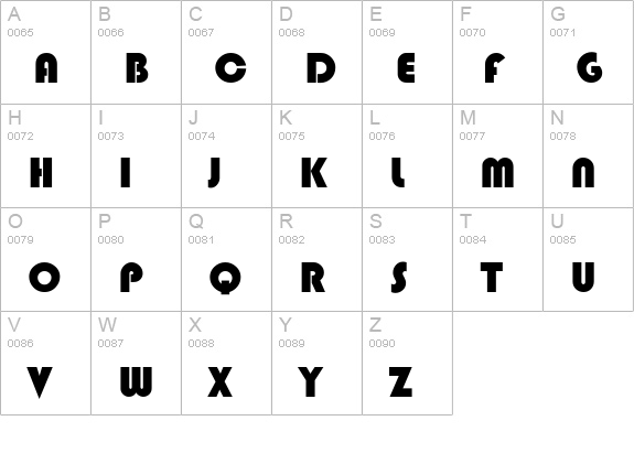 Blippo uppercase A-Z preview