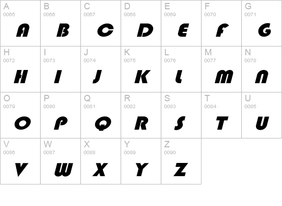 BlippoExtObl-Heavy uppercase A-Z preview