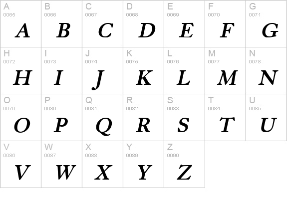 Bliss Bold Italic uppercase A-Z preview