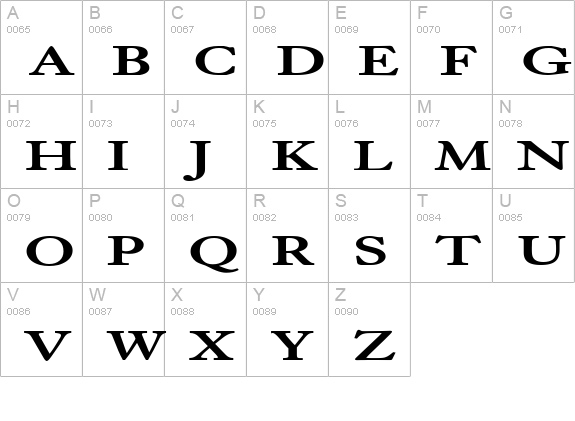 Bliss Extended Bold uppercase A-Z preview