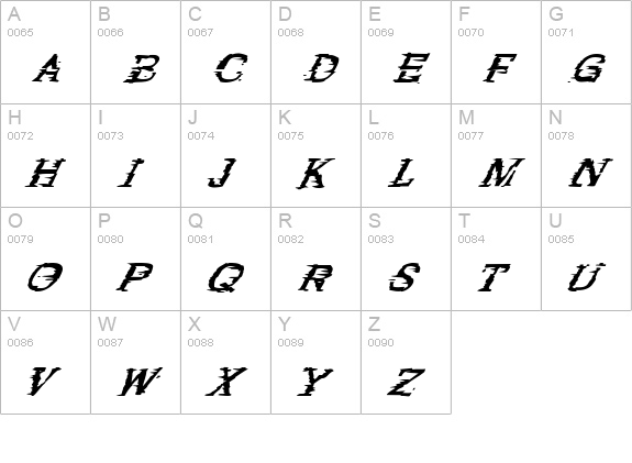 Blitzkrieg uppercase A-Z preview