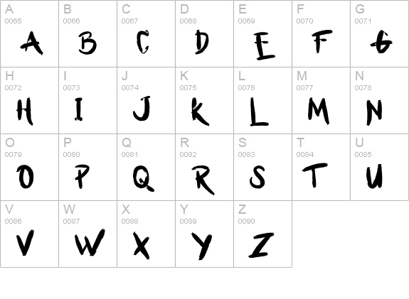 Bllody Rainan uppercase A-Z preview