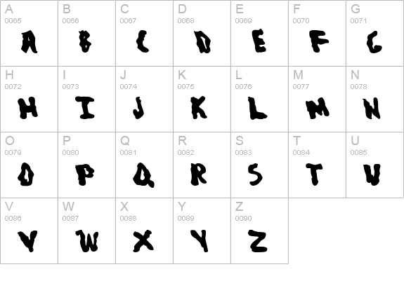 Blob uppercase A-Z preview