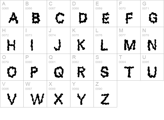 Blobs uppercase A-Z preview