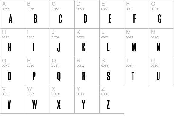 Block Gothic RR Demi Extra Condensed uppercase A-Z preview