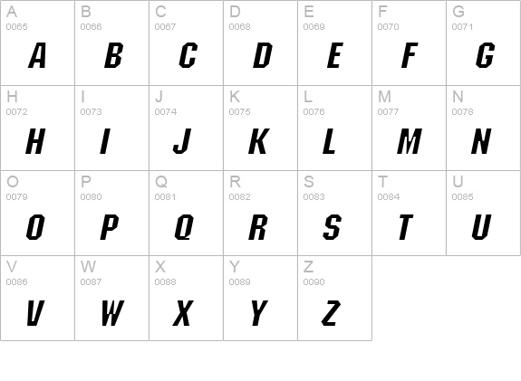 Block Wide Italic uppercase A-Z preview