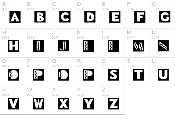 Blockboys uppercase A-Z preview