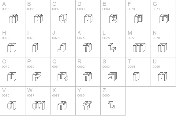 BlockedOutline uppercase A-Z preview