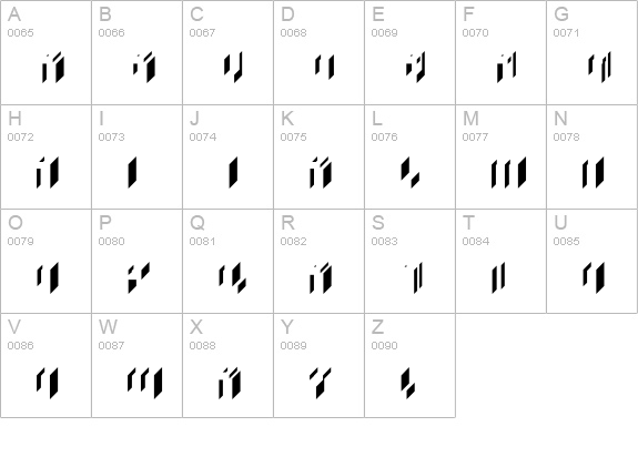 BlockedSide uppercase A-Z preview