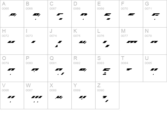 BlockedTop uppercase A-Z preview