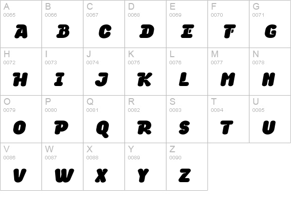 Blocker-DubLowFive uppercase A-Z preview