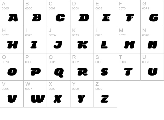Blocker-DubLowSix uppercase A-Z preview