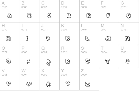 BLOCKHEAD uppercase A-Z preview