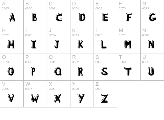 BlockheadBlackFace uppercase A-Z preview