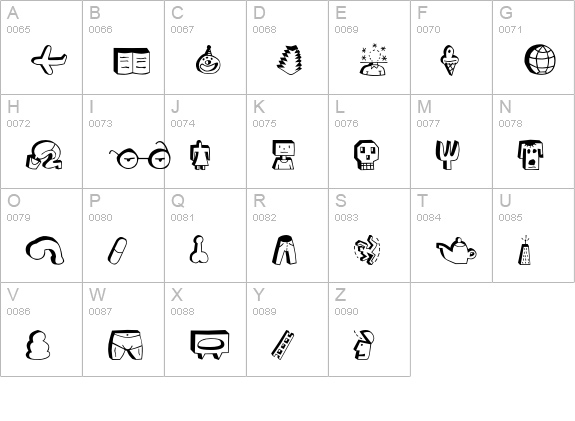 BlockheadIllustDarkSide uppercase A-Z preview