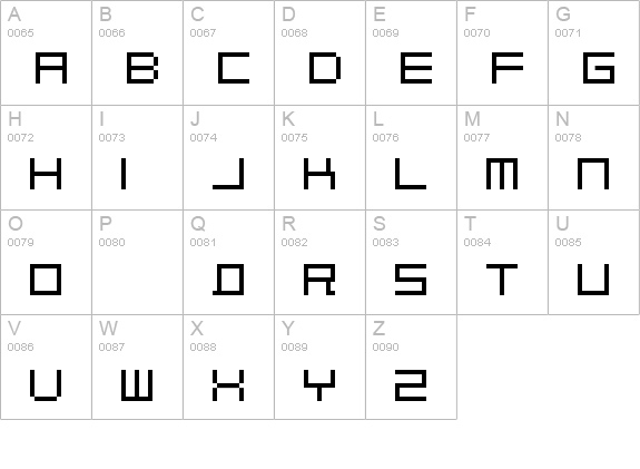 BlockOut uppercase A-Z preview