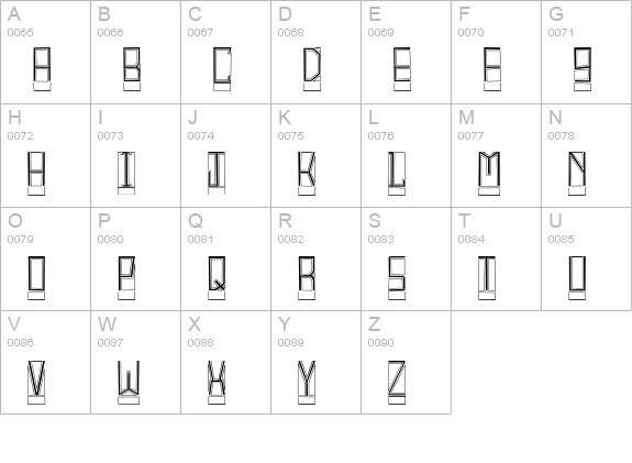 BlockTitling Outline uppercase A-Z preview