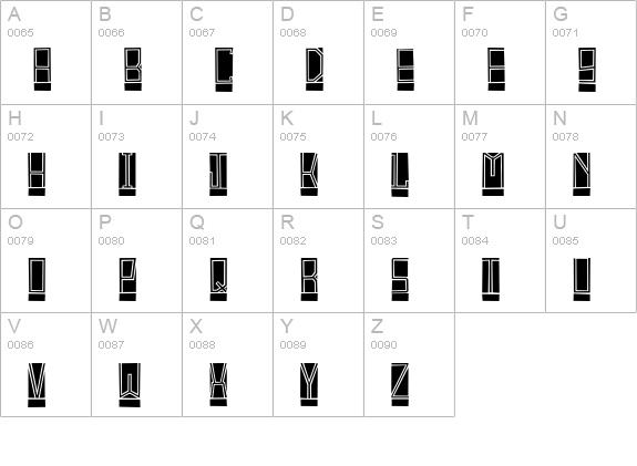 BlockTitling Standard uppercase A-Z preview