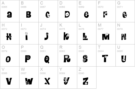 Blomster uppercase A-Z preview