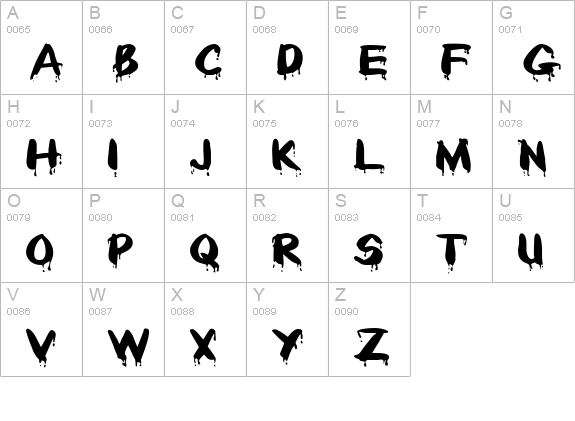 blood uppercase A-Z preview