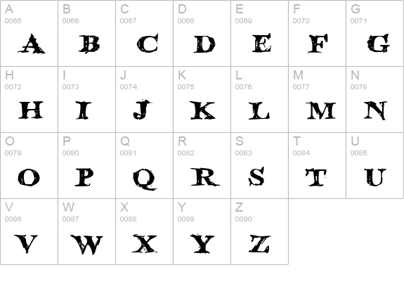 Blood Crow Expanded uppercase A-Z preview