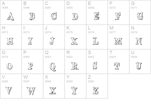 Blood Crow Shadow Condensed uppercase A-Z preview